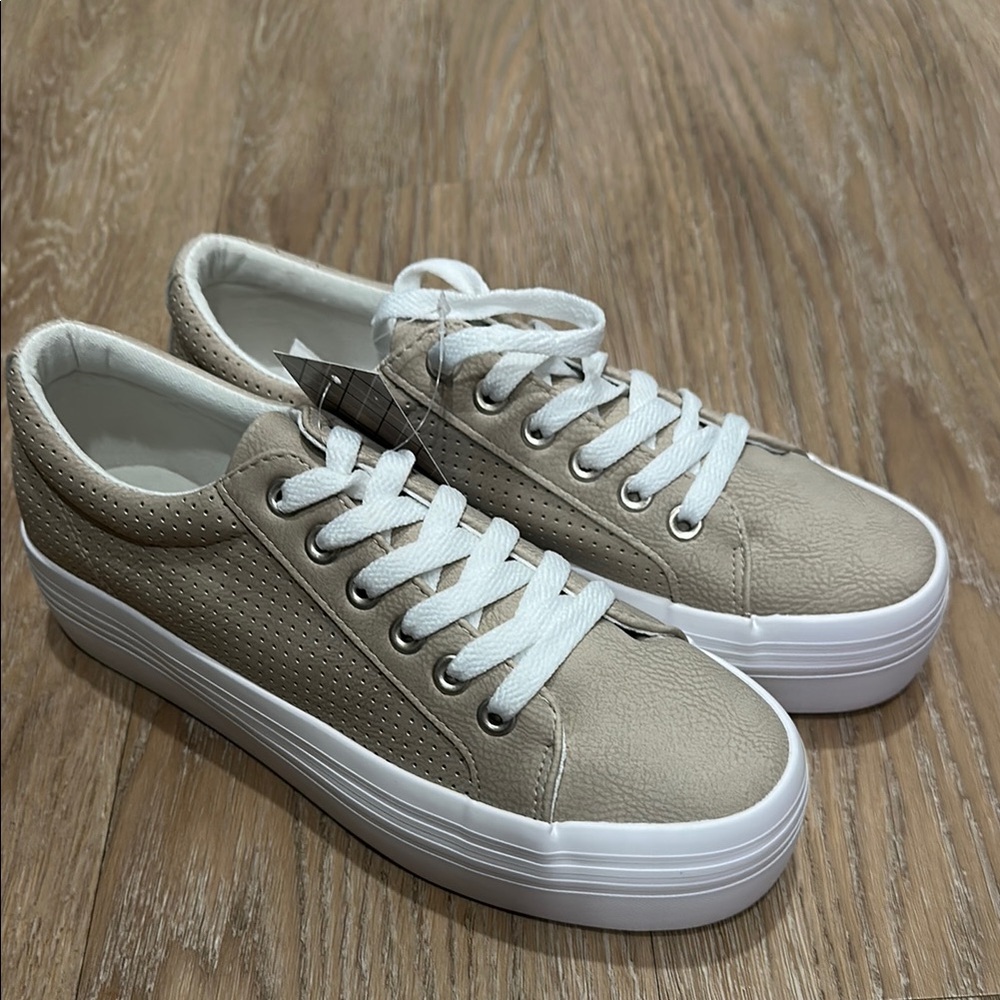 Women's Beige Platform Sneakers NEVER WORN